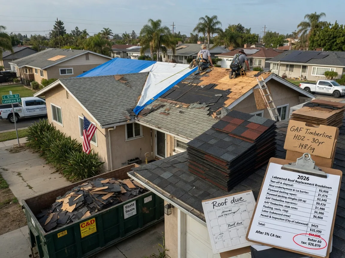 How Much Does a Roof Replacement Cost in Lakewood, CA? 2026 Price Breakdown